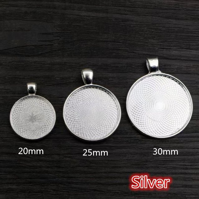 ZHUBI Halskette Anhänger Einstellung, Silber, Unisex, 20/25/30mm - Bild 1