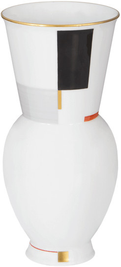 KPM Porzellanvase Halle 1 im Bauhaus-Design, geometrisch, Höhe: 18,0 cm, Breite: 14,0 cm, Tiefe: 1,0 cm - Bild 1