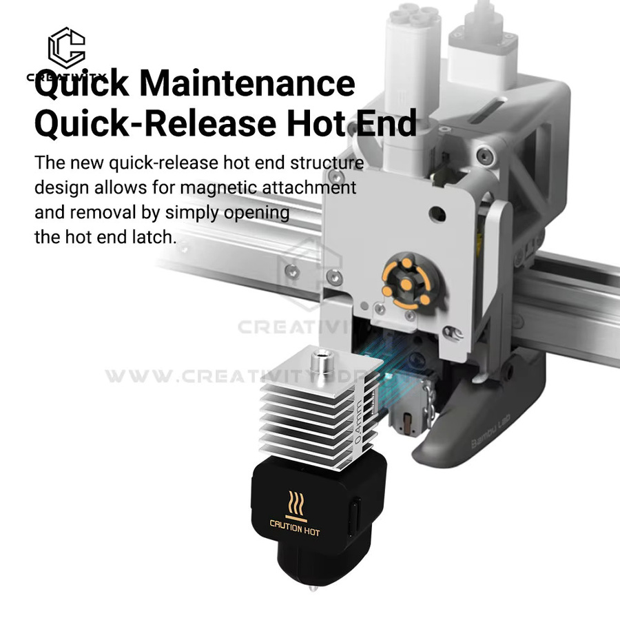 Bambu Lab Hotend-Kit für A1 Mini mit einteiliger Edelstahl-Düse in den Größen 0,2mm, 0,4mm, 0,6mm und 0,8mm in Silber und Schwarz - Bild 2