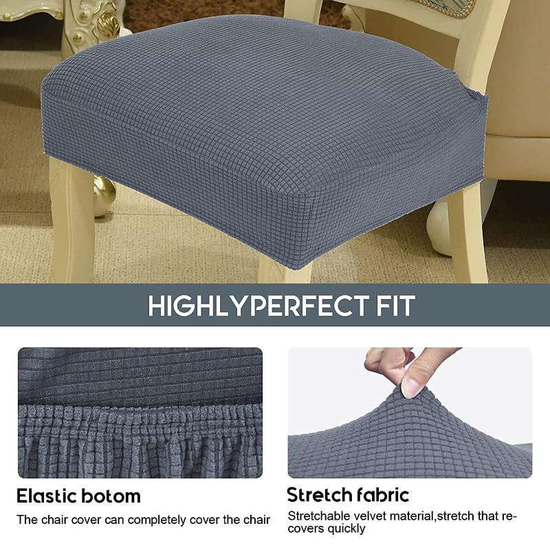 Abnehmbare Jacquard Stuhlsitzbezüge aus Stretch Spandex in Multicolour für Esszimmerstühle und Hochzeitsstühle - Bild 2