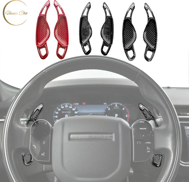 Paddle Shifter in Kohlefaser-Optik für Land Rover Range Rover Sport Velar Evoque und Discovery, Schwarz - Bild 1