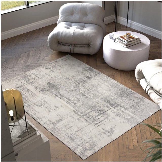 tectake Vintage Designer Teppich Nadira mit abstraktem Shabby-Chic-Muster in Beige und Grau, B: 230 cm, T: 160 cm, H: 0,6 cm - Bild 1