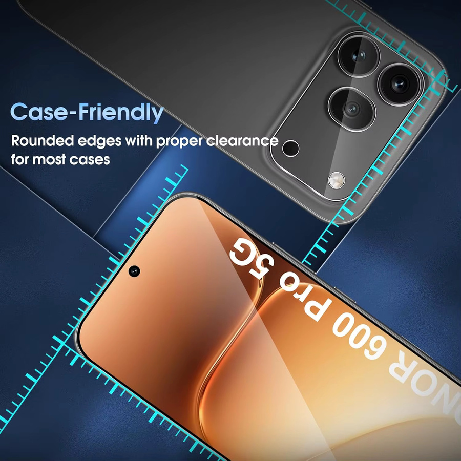 Honor 600 Pro 5G und Honor 600 Anti-Spy Displayschutzfolie aus gehärtetem Glas 2.5D 9H transparent - Bild 2