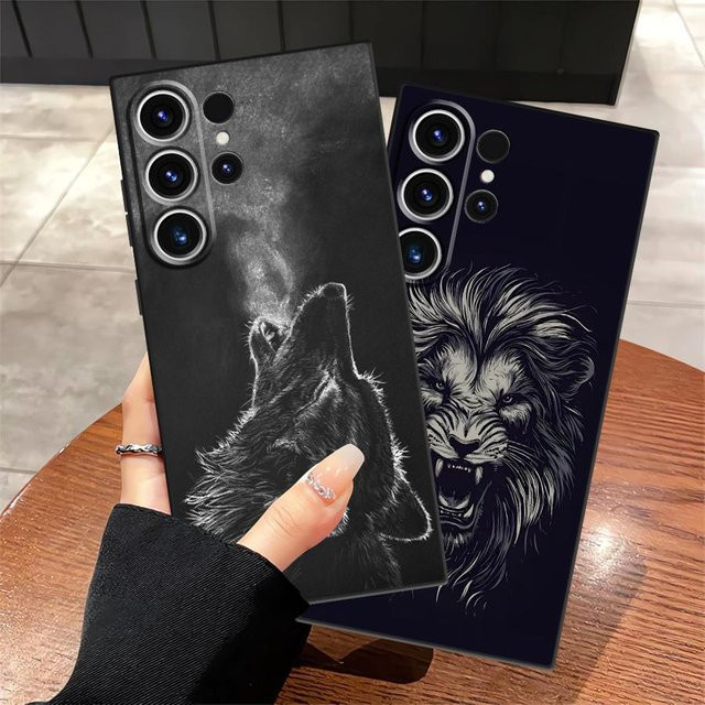 Handyhülle mit Cooler Wolf Löwen Motiv für Samsung Galaxy S26 Ultra S25 S24 S23 S21 FE S20 Ultra S10 S9 Note 20 Multicolor - Bild 1