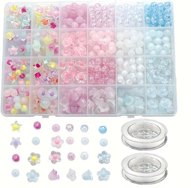 QYWCTZ Acryl-Perlen-Set, verschiedene Farben und Stile, DIY - Bild 1