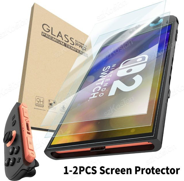 Nintendo Switch 2 Displayschutzfolie aus gehärtetem Glas, transparent, kratzfest, HD-Schutzfolie für dein Spiele-Zubehör - Bild 1
