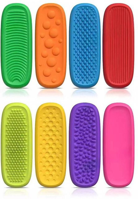 8 Stück Strukturierte Sensorische Saugnapf Dehnbare Silikon Fidget Streifen, Spielzeug - Bild 1