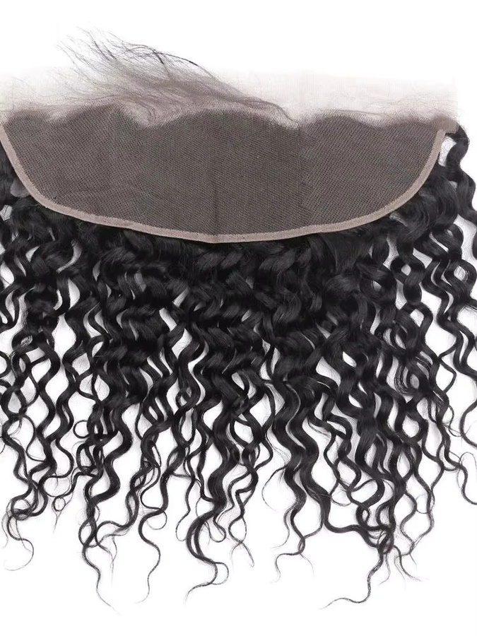 13x4 Water Wave Lace Frontal Closure Brasilianisches Echthaar, Remy Haarverlängerungen - Bild 6