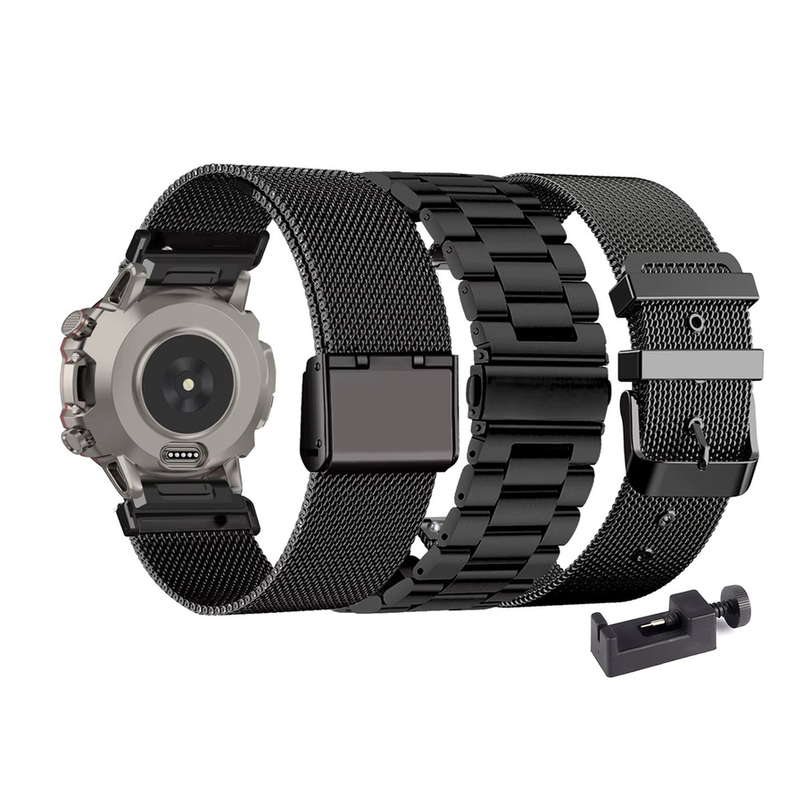 DAINU Uhrenarmband Edelstahl, Schwarz, Unisex, COROS VERTIX 1, Amazfit Falcon - Bild 2