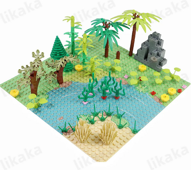 likaka Baum Pflanzen Zubehör Bausteine, Natur, 100-teiliges Set - Bild 1
