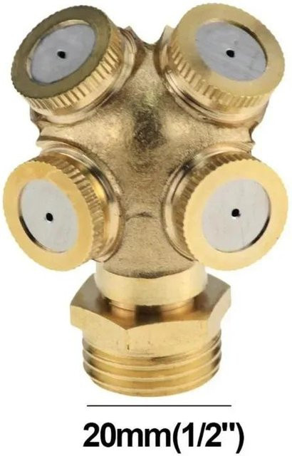 Vernebelungsdüse aus Messing von meettingyou, gold, 1/2 Zoll, einstellbare Zerstäubungsspray Düse für Gartenrasenbewässerung und Wassersprinkler - Bild 1