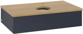 V&B Waschtischunterschrank Antao ohne Frontstruktur, Eiche honig lackiert, Braun, B/T/H: 80 x 50 x 19 cm - Bild 1