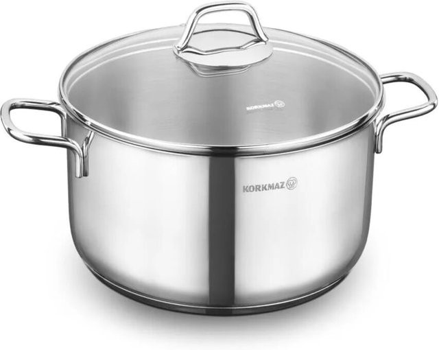 Korkmaz Perla Kochtopf aus 18/10 Edelstahl in Silber, Durchmesser: 22 cm - Bild 1