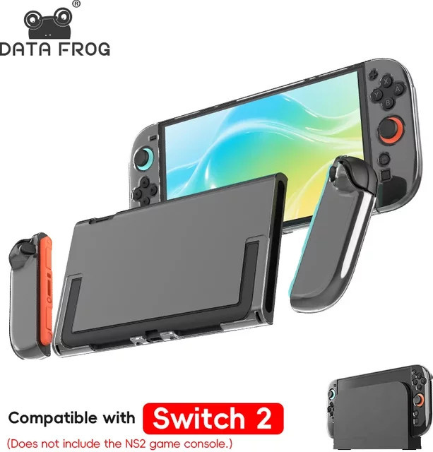 DATA FROG Schutzhülle für Nintendo Switch 2, transparent und kratzfest, inklusive Joy Con Schutzhülle - Bild 1
