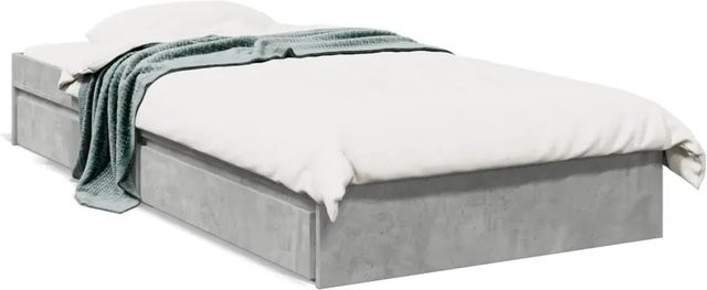 vidaXL Bettgestell mit Schubladen in Betongrau aus Holzwerkstoff B: 100 cm, L: 200 cm - Bild 1