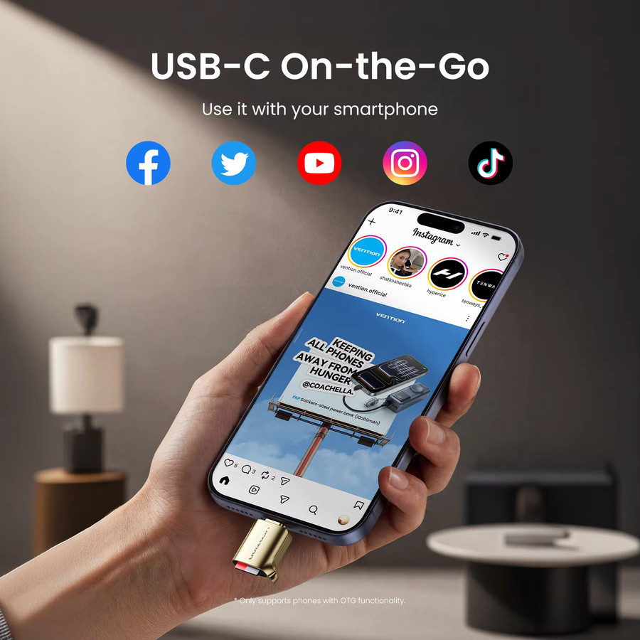 Vention USB-C Micro-SD-Kartenleser USB 3.0 TF-Karten-OTG-Adapter für iPhone 15-17 Pro, iPad und Android bis zu 2TB - Bild 3