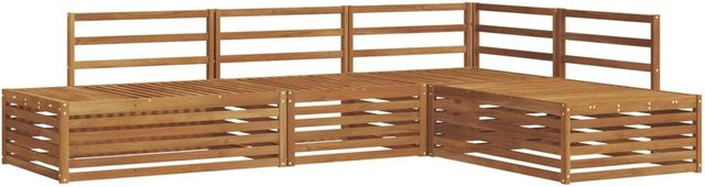vidaXL Outdoor-Sofagarnitur aus Massivholz Akazie in Braun, 4-teiliges L-Shape Set - Bild 1