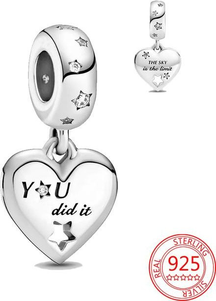Anhänger Schwesternherzen, 925 Silber, Kristall, Zirkonia, Damen - Bild 1