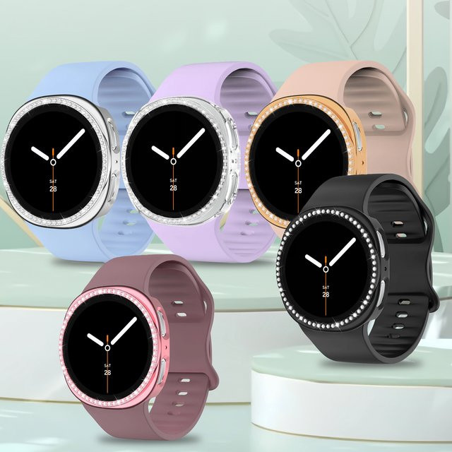 samusak Uhrenarmband-Set Samsung Watch 8 40/44 mm, Silikon, Schwarz - Bild 1