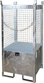 Bauer Fass-Stapelpalette FSP-1 D aus Stahl, silber, Kapazität 1 x 200 l Fass, B/T/H: 159 x 103 x 76 cm - Bild 1