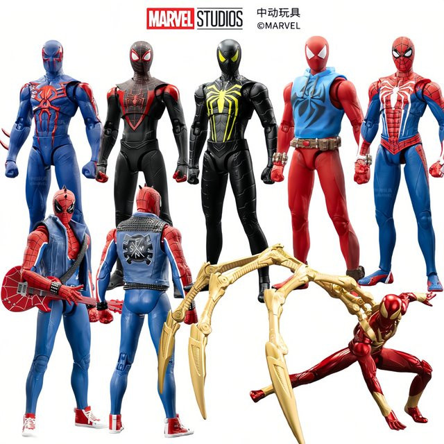 ZD Toys Marvel The Avengers Spider-Man Spider-Punk Iron Spider PS4 Spider-Man 2099 Miles, Actionfigur - Bild 1