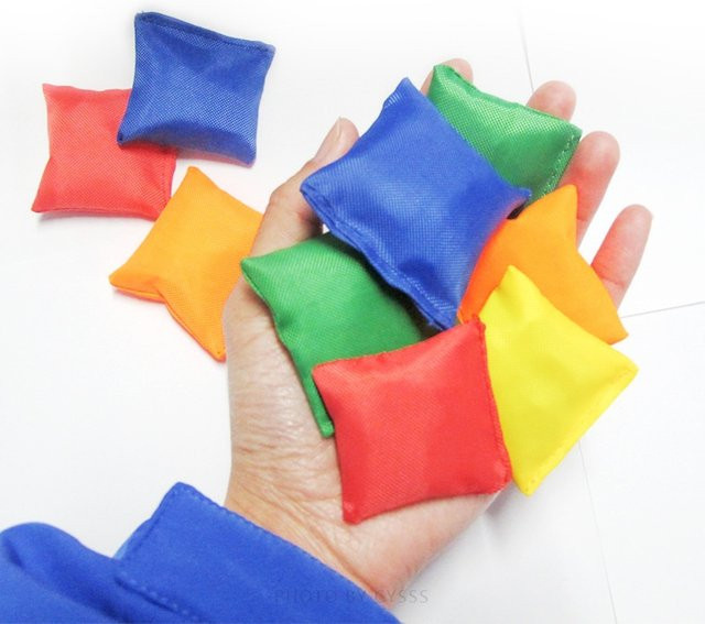 soulbao Quadratische weiche Sandsäcke aus Segeltuch, 10-teiliges Set, Bunt / Mehrfarbig - Bild 1