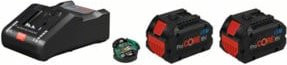Bosch Akku Starter-Set in Schwarz mit 2 x ProCORE18 Volt 8,0 Ah und GAL 18V-160 C - Bild 1