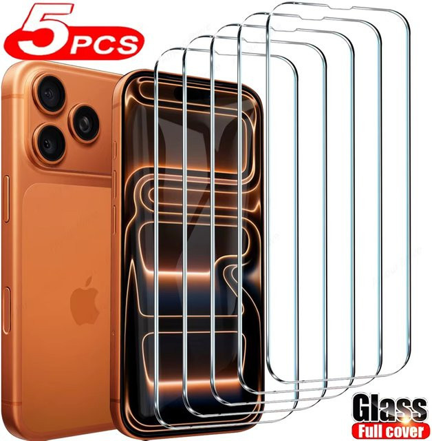 HD-Displayschutz aus gehärtetem Glas für Apple iPhone 17 16 15 14 13 12 11 Pro Max Plus und SE in Transparent - Bild 1