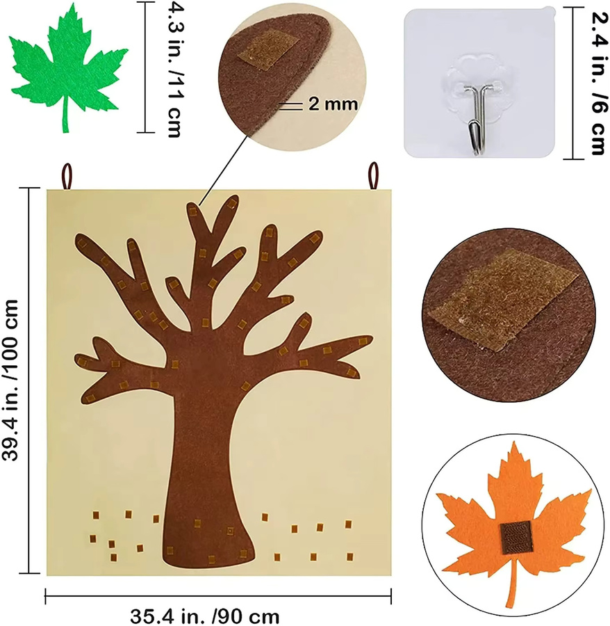 Dankes Bastelset Herbstbaum aus Filz als DIY Weihnachtsbaumschmuck und Wandbehang - Bild 3