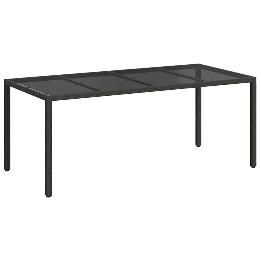 Furnicato Gartentisch aus Poly-Rattan in Schwarz mit modernem Design, B/T/H: 190 x 90 x 75 cm - Bild 2