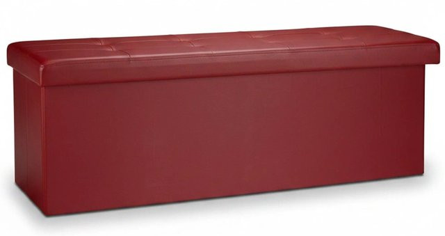 Relaxdays Sitzbank aus Kunstleder in Dunkelrot, faltbar, B/T/H: 114 x 38 x 38 cm - Bild 1