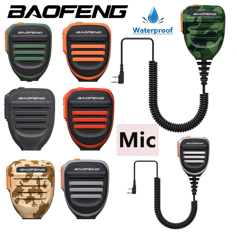 Baofeng Camo Mikrofon wasserdicht mit 2PTT für Walkie Talkies, 2-poliger Kenwood Typ, IP55 Handmikrofon für UV-82 UV16 888s, Multicolour - Bild 2