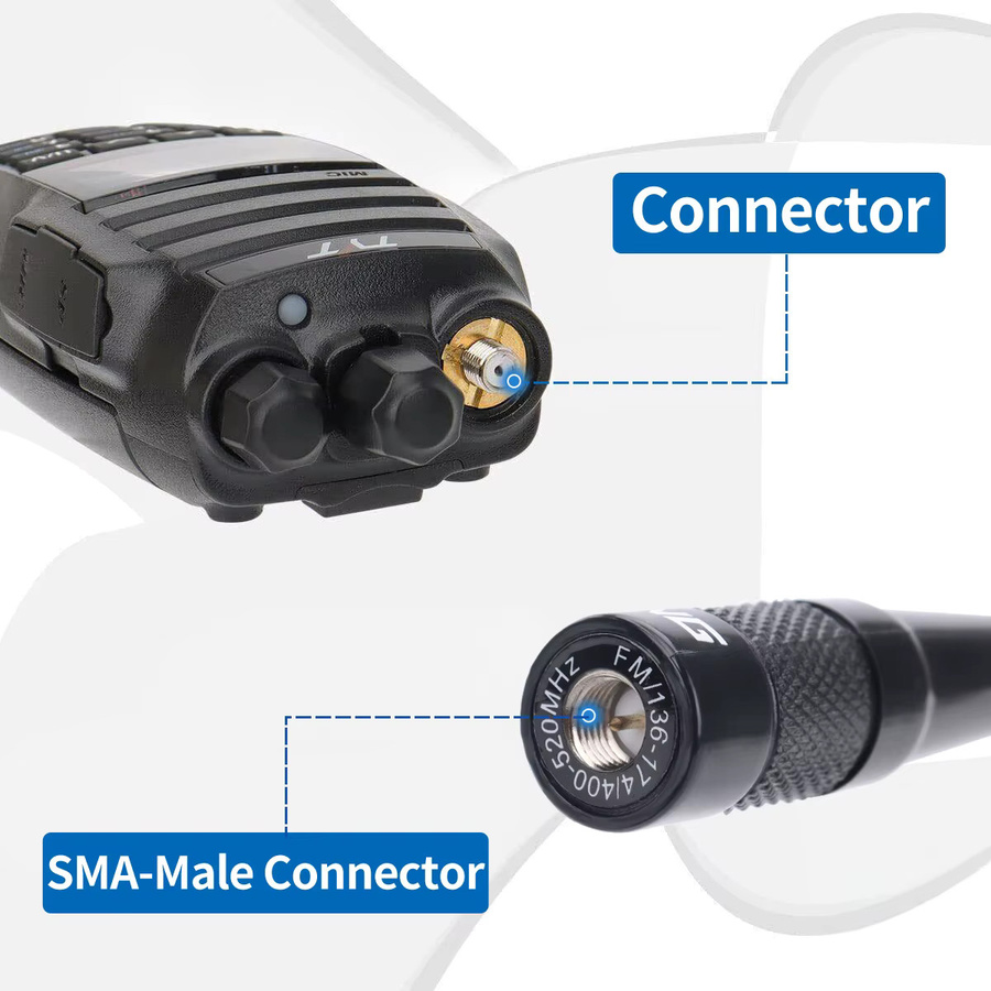Baofeng BF-771 PRO Dual Band Peitschenantenne mit SMA-Stecker in Schwarz für 136-174/400-520 MHz, kompatibel mit Baofeng P15UV, Yaesu und TYT TH-UV8000D MD-390 - Bild 2