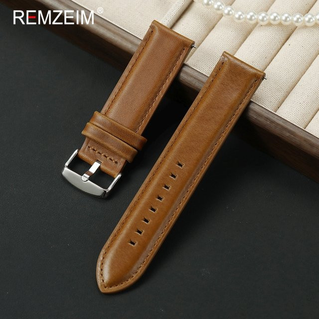 REMZEIM Uhrenarmband Leder, 20 22 mm, Herren, Klassisch - Bild 1
