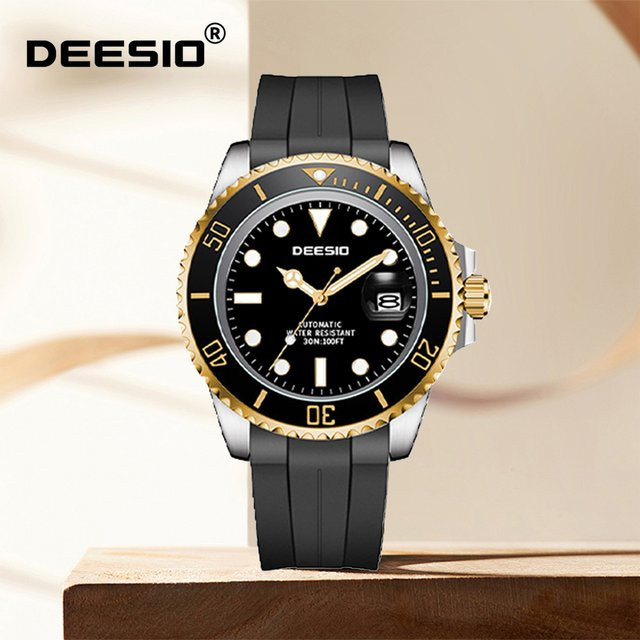 Deesio Armbanduhr, Automatik, Edelstahl, Schwarz, Herren - Bild 1