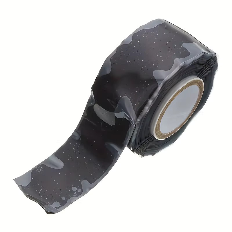 YITAPE Selbstverschweißendes Silikonband Schwarz, Wasserdichtes Reparaturband für Leckagen, Breite: 2,5 cm, Länge: 1,5 m - Bild 2