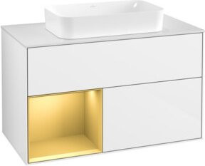 V&B Waschtischunterschrank Finion Wandbeleuchtung in Weiß lackiert, Breite: 100 cm, Tiefe: 60,3 cm - Bild 1