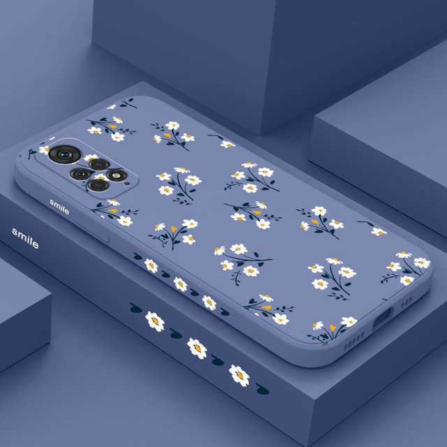 Xiaomi Redmi Note 15 Pro Plus 4G 5G Silikonhülle mit Blumen-Design in Grün oder Blau - Bild 1
