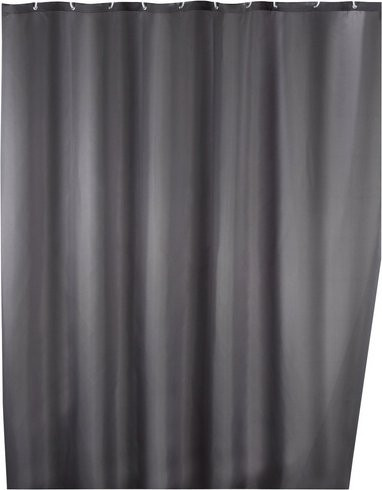 Wenko Anti-Schimmel Duschvorhang aus Polyester in Grau, B/H: 180 x 200 cm - Bild 2