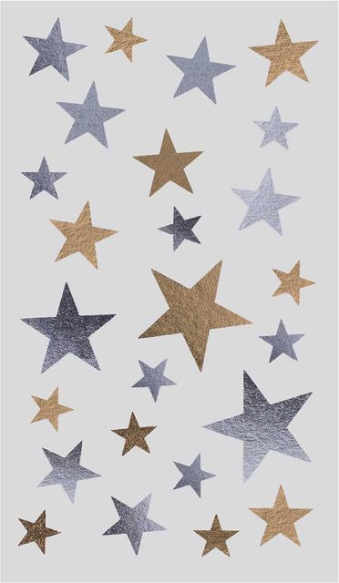 Rico Design Paper Poetry Sticker Sterne Mix in Gold und Silber, 4 Bogen - Bild 1