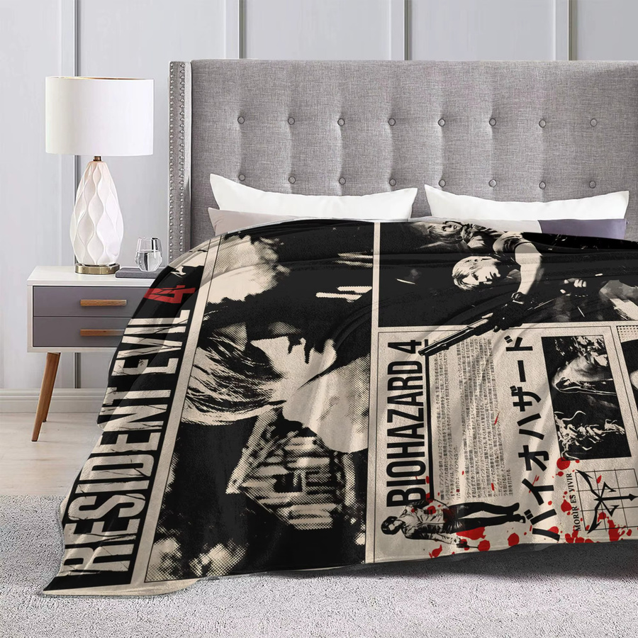 Potdemiel Flanellblanke Resident Evil Design, weiche Tagesdecke aus Polyester, Mehrfarbig - Bild 4