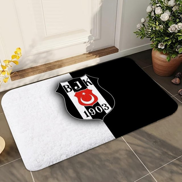 Karpetti Badezimmer Matte Besiktas BJK, rutschfest und saugfähig, weiß, B/B: 40 x 60 cm - Bild 1