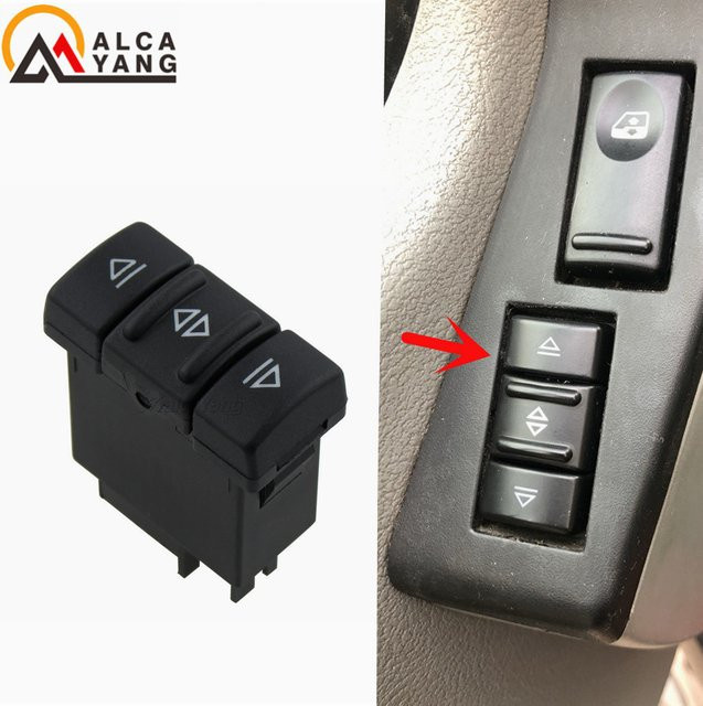 Malcayang Fenster Schalter Taste in Schwarz für Renault 19 II BII C53 Chamade L53 II Kasten S53 und Cabriolet D53 (1992-2019) - Bild 1