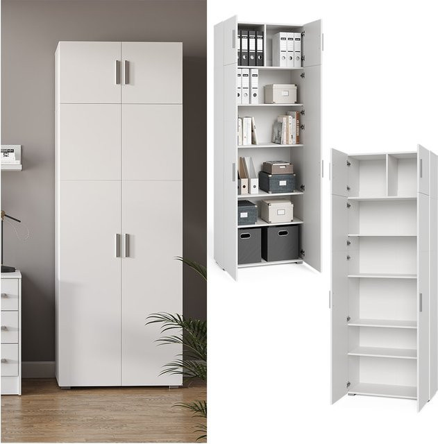 Vicco Aktenschrank Ingo Mehrzweckschrank Büroschrank mit 2 Türen in Weiß - Bild 1