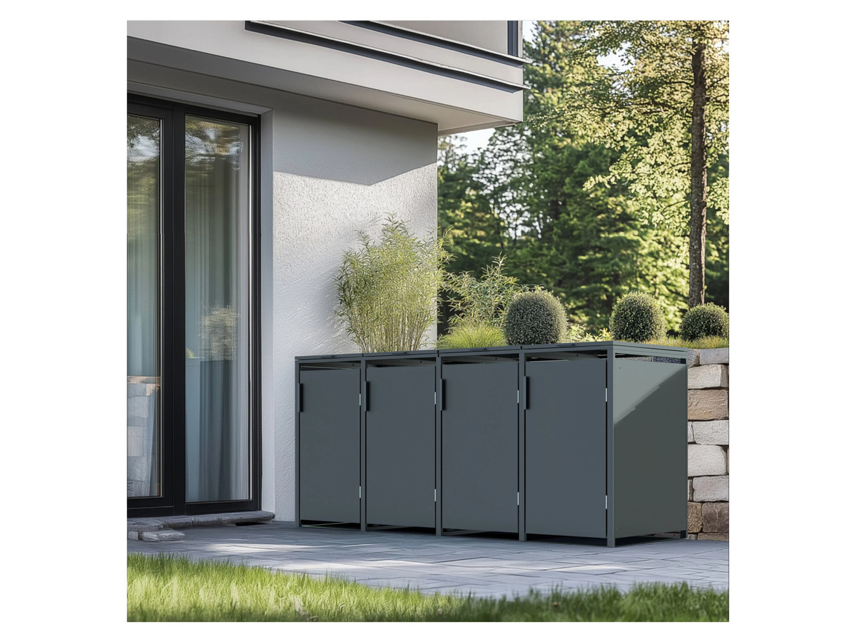 PLATS Mülltonnenbox Outdoor Solution 4er Anthrazit B/T/H: 265 x 80 x 116 cm - Bild 2