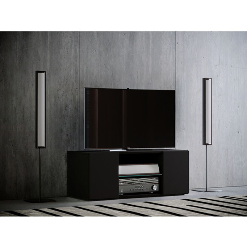 VCM Lowboard Lowina Fernsehschrank in Schwarz aus Holzwerkstoff mit Holzstruktur-Nachbildung, B/T/H: 95 x 36 x 40 cm - Bild 2