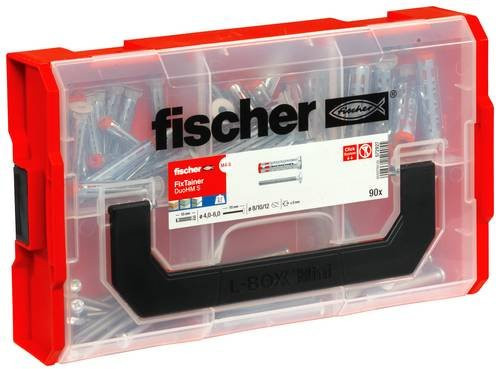 Fischer FixTainer DuoHM TX Hohlraumdübel aus Nylon und Stahl, Farbe Rot, Länge: 55 mm, 90 Stück - Bild 1