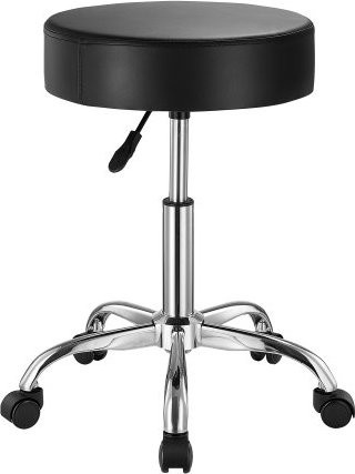 VEVOR Rollhocker Sattelhocker höhenverstellbar Schwarz mit PU-Leder und Rollen für Salon Spa Massage - Bild 1