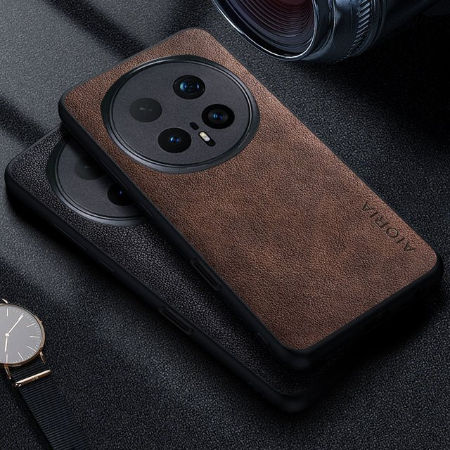 Premium-Leder-Handyhülle im Retro-Business-Stil für Honor Magic 8 Pro Lite in Grau - Bild 1