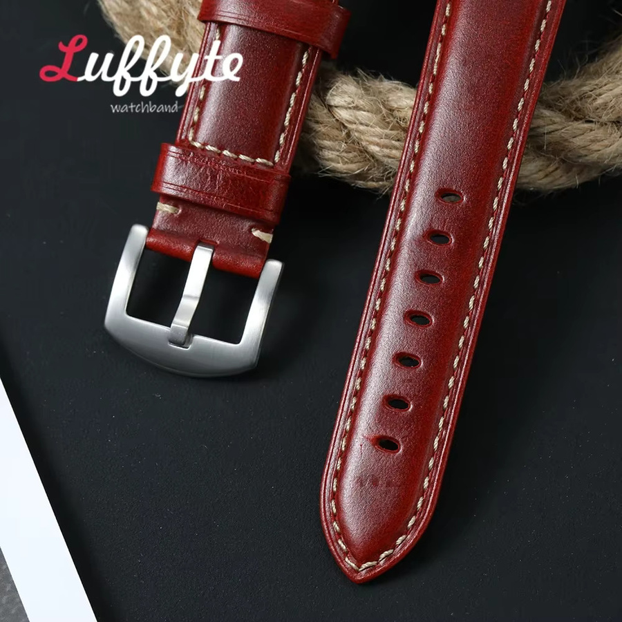 luffyte Uhrenarmband Rindsleder, Schwarz, Herren - Bild 2